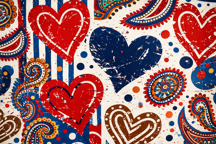 Chemiser Vintage À Imprimé Cœur