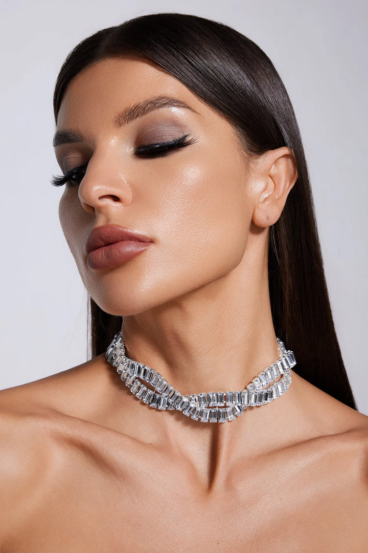 Gala Necklace – Silver Baguette