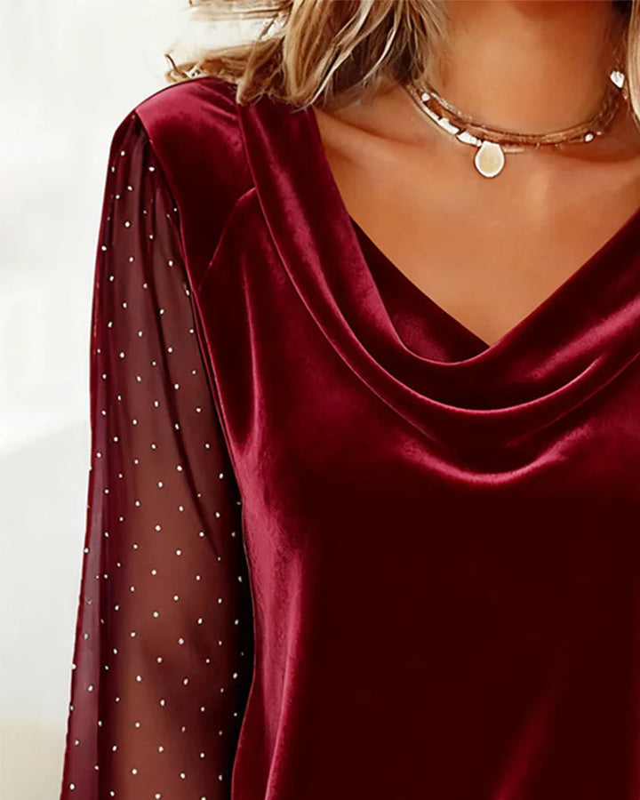 Amelia | Élégante Blouse Femme Chic avec Manches Semi-Transparentes