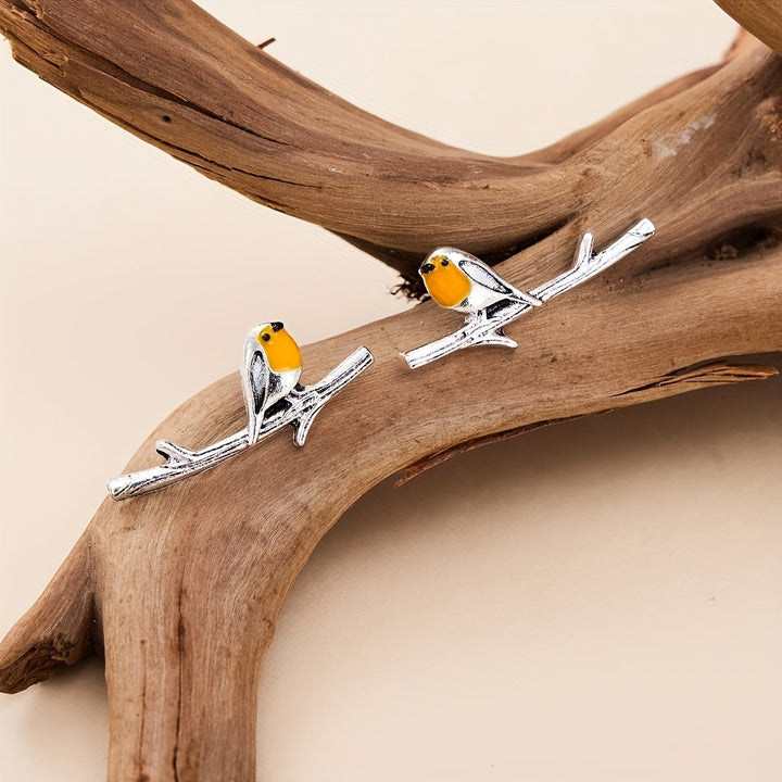 Boucles d’oreilles oiseau en argent – Style ludique et original